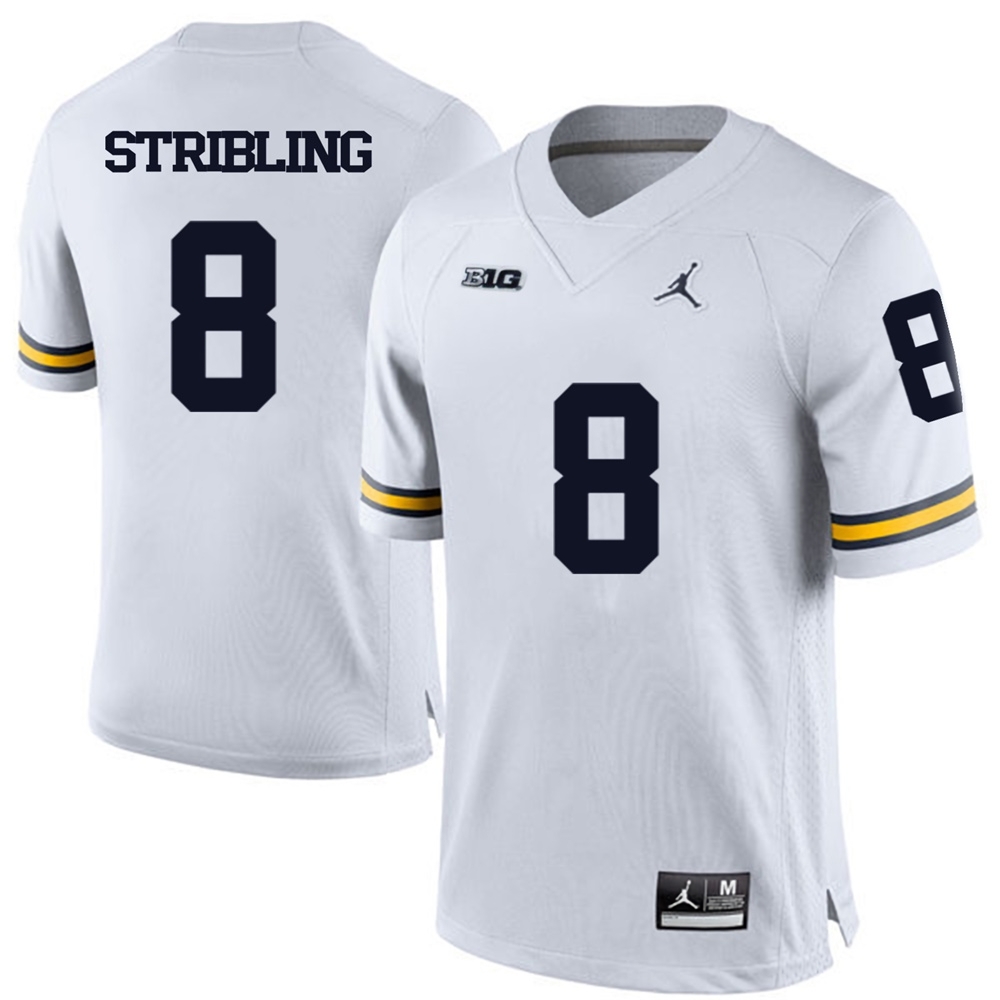 Michigan Wolverines Men's NCAA Channing Stribling #8 White College Football Jersey WOD0349FY